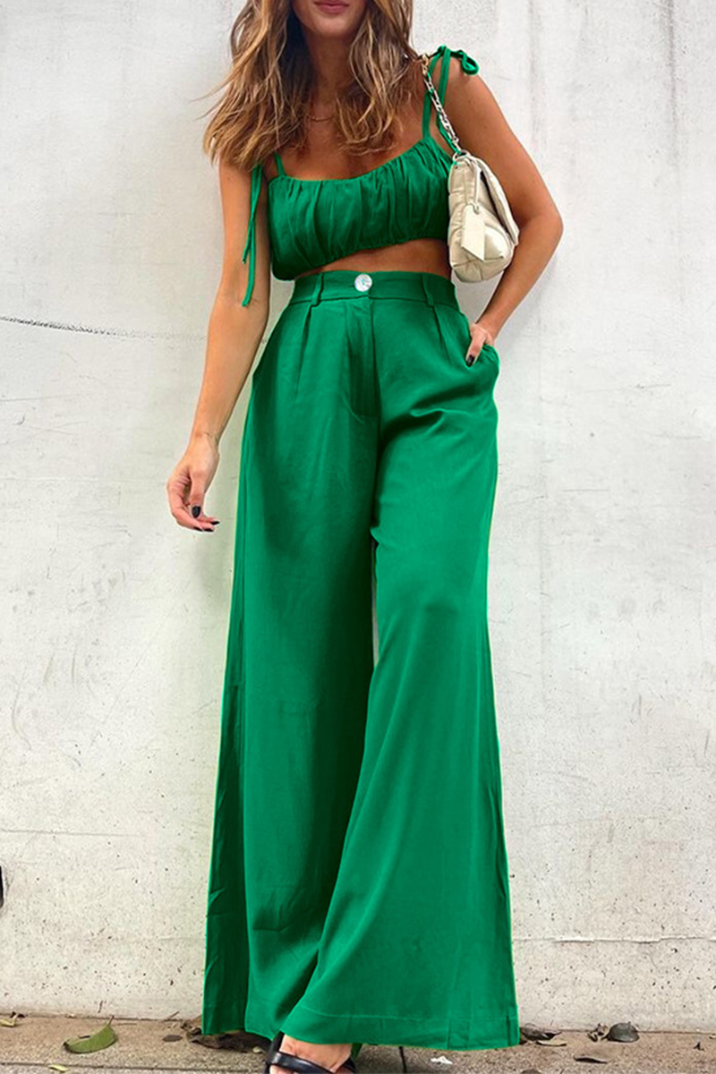 Split Joint Spaghetti Strap Sleeveless Two Pieces