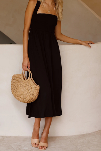 Patchwork Halter Waist Skirt Dresses(3 Colors)