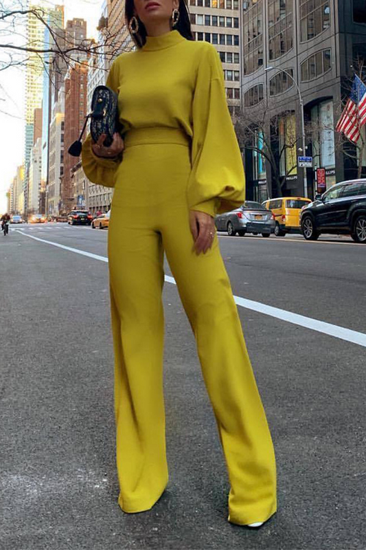 Half a Turtleneck Straight Jumpsuits(3 Colors)
