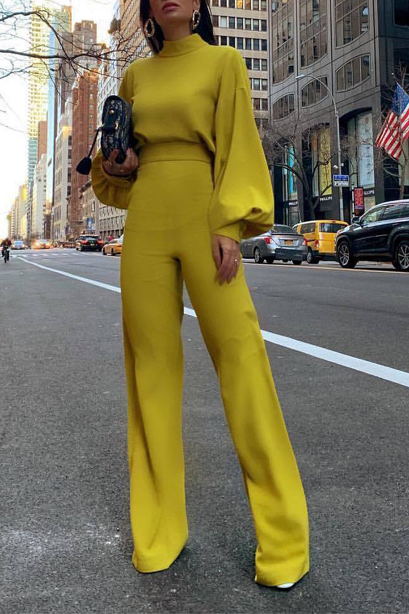 Half a Turtleneck Straight Jumpsuits(3 Colors)