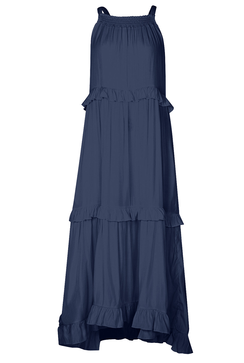 Street Flounce Spaghetti Strap Cake Skirt Dresses(3 Colors)