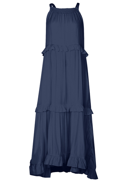 Street Flounce Spaghetti Strap Cake Skirt Dresses(3 Colors)