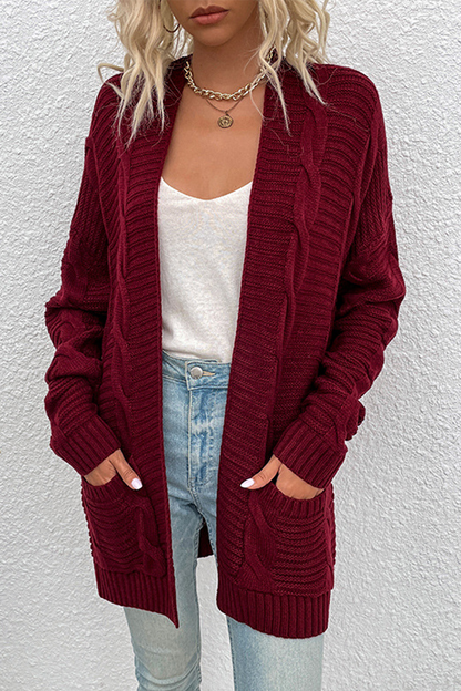 Split Joint Cardigan Collar Tops(10 Colors)