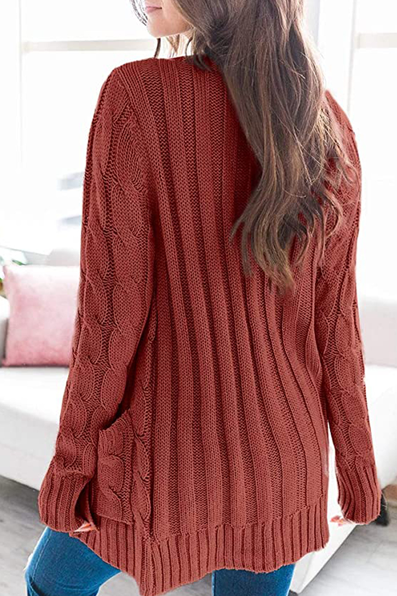 Split Joint Cardigan Collar Tops(8 Colors)