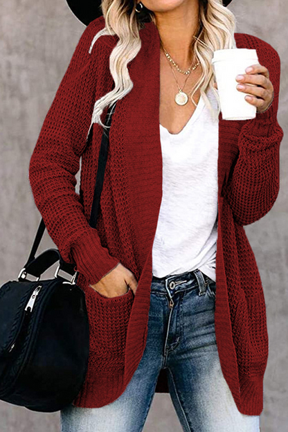Split Joint Cardigan Collar Tops(6 Colors)