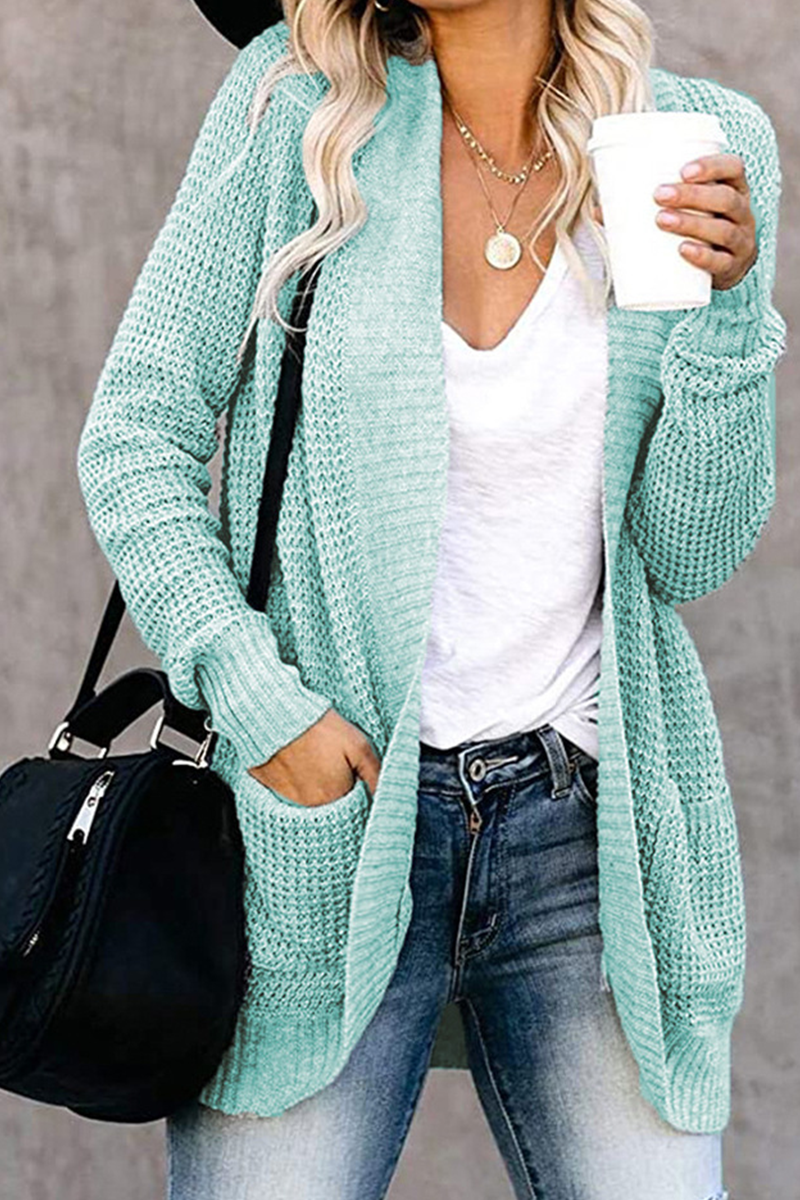 Split Joint Cardigan Collar Tops(5 Colors)