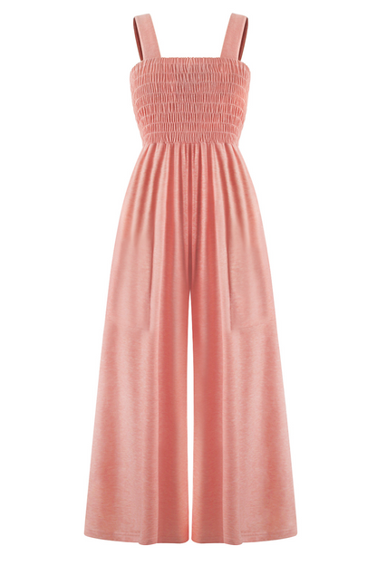 Square Collar Loose Jumpsuits(4 Colors)