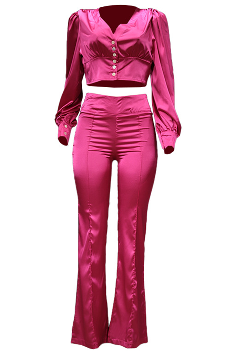 Patchwork V Neck Long Sleeve Two Pieces