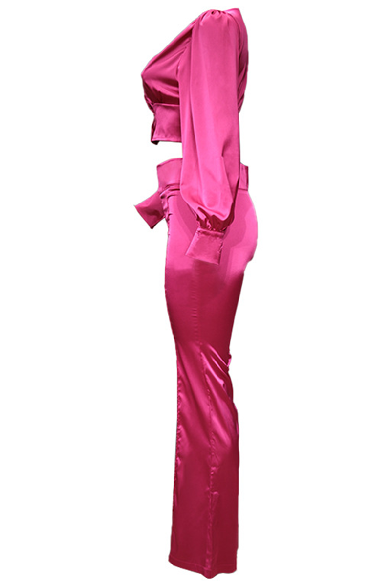 Patchwork V Neck Long Sleeve Two Pieces