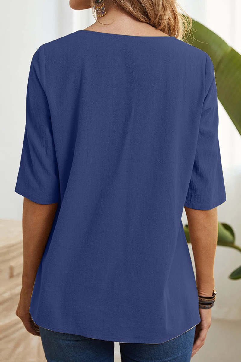 Slit O Neck T-shirts(6 Colors)