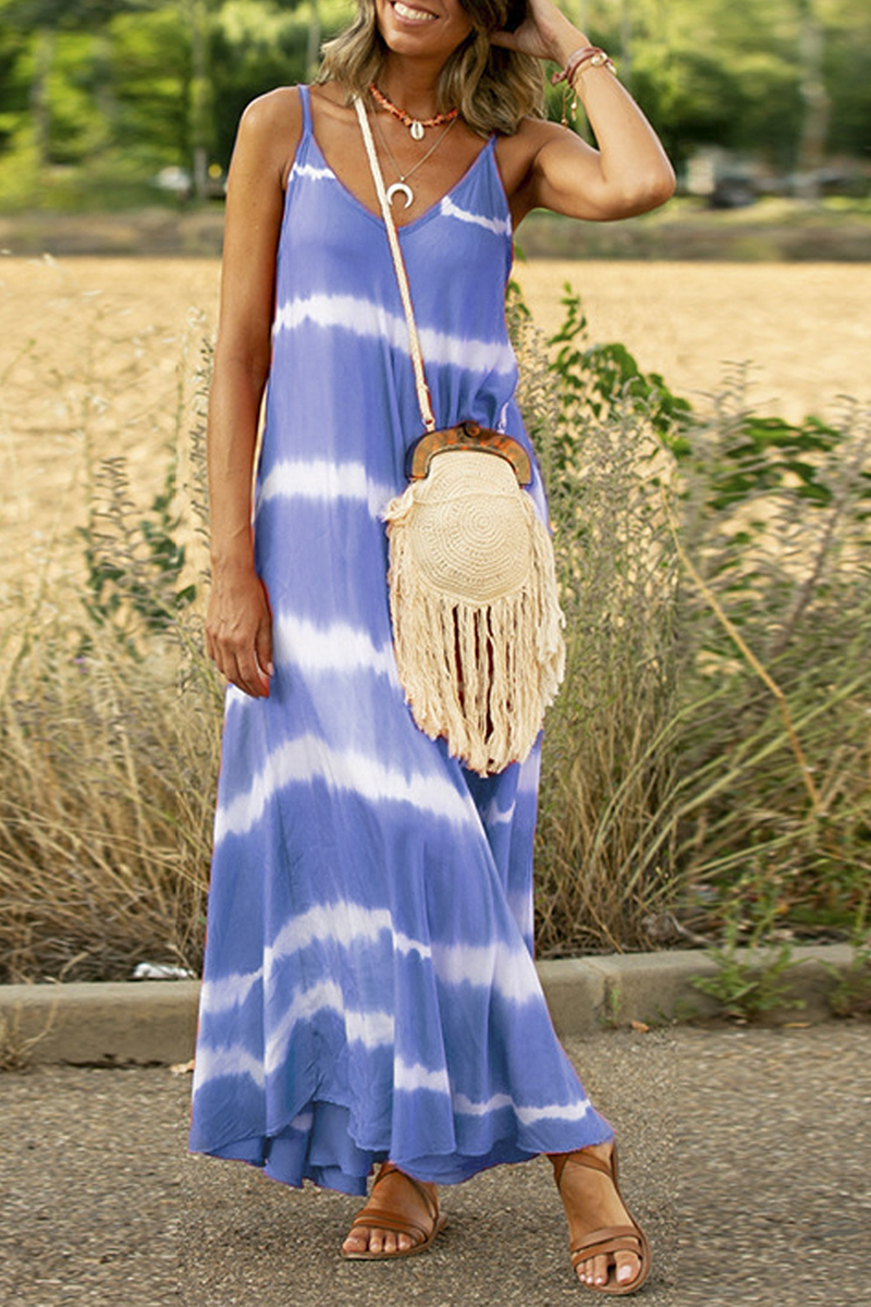 Print Patchwork Spaghetti Strap Cake Skirt Dresses(6 Colors)