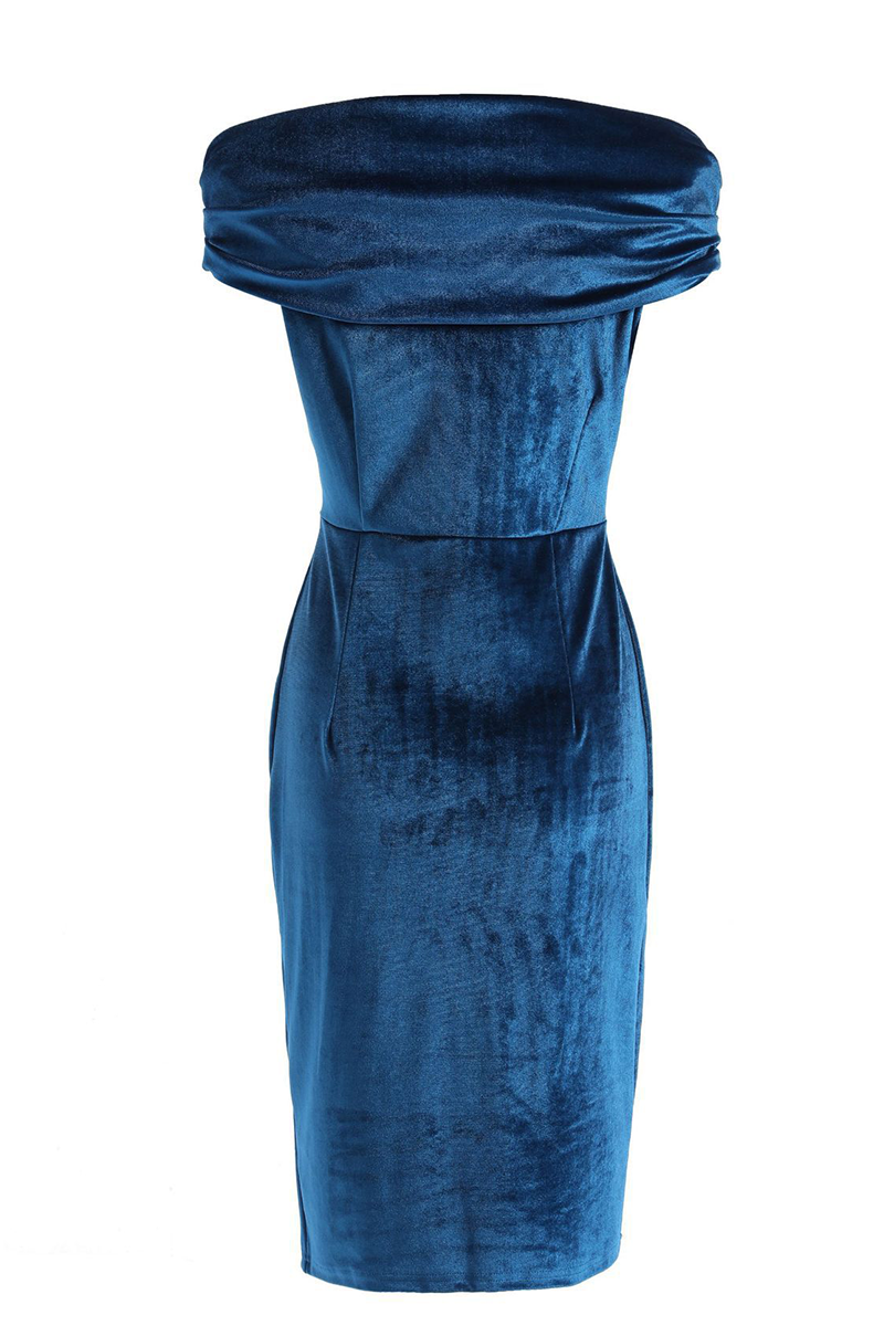 Patchwork Off the Shoulder Pencil Skirt Dresses(4 Colors)