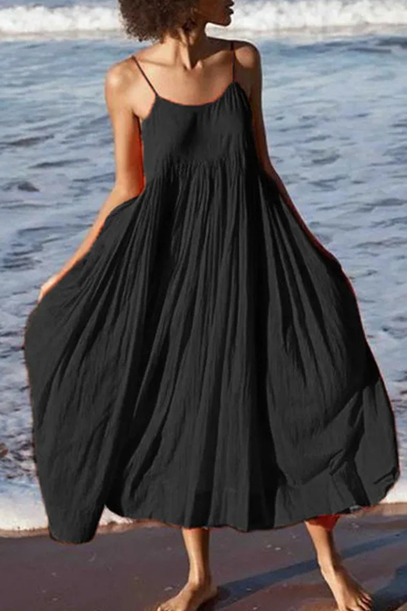 Patchwork Spaghetti Strap Cake Skirt Dresses(5 Colors)