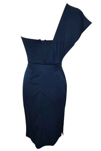 Print Split Joint One Shoulder Pencil Skirt Dresses(3 Colors)