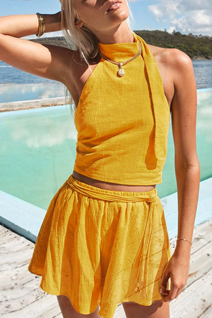 Bandage Halter Sleeveless Two Pieces