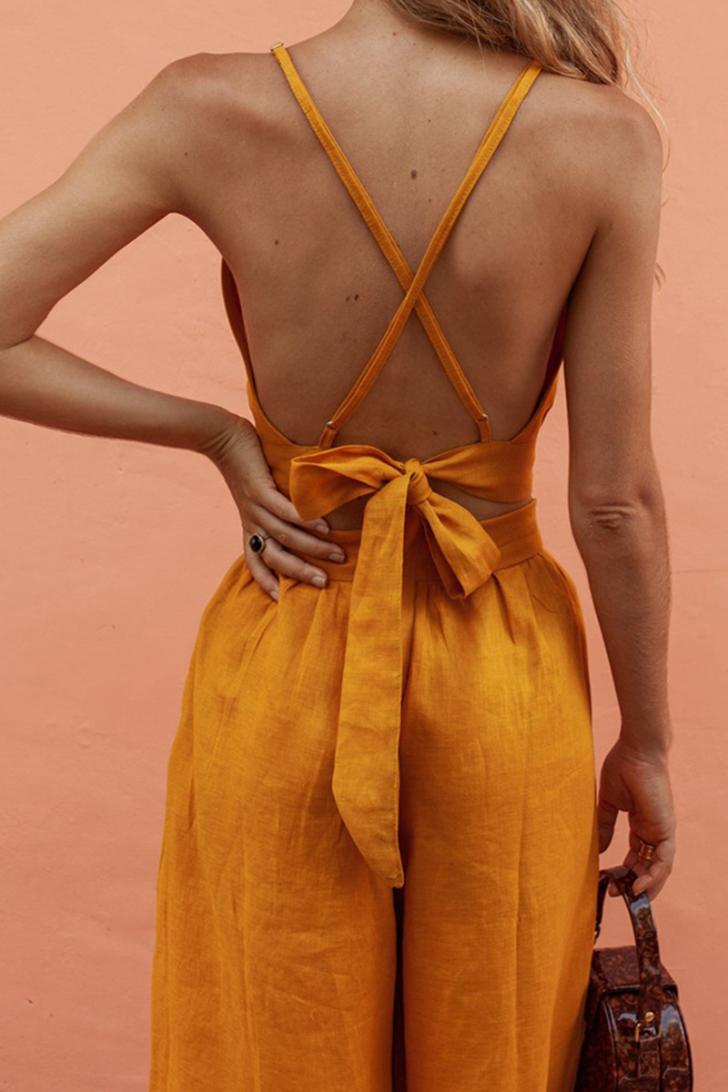 Patchwork Spaghetti Strap Sleeveless Two Pieces