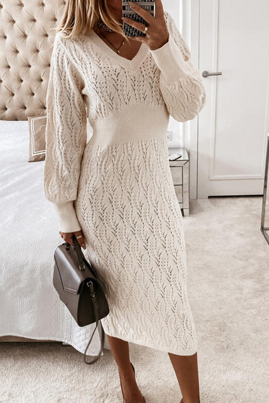 Crystal Make Old Patchwork V Neck Pencil Skirt Dresses