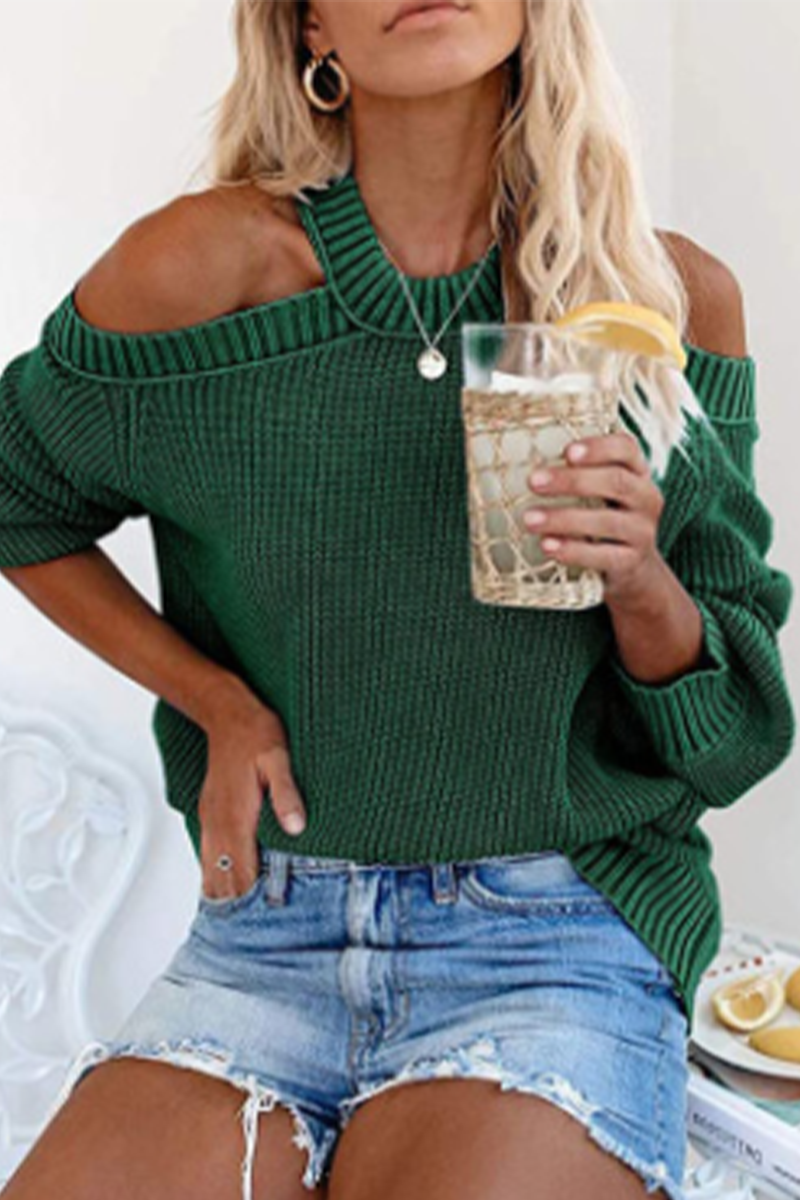 Cross Straps Bateau Neck Mid Waist Sweater(3 Colors)