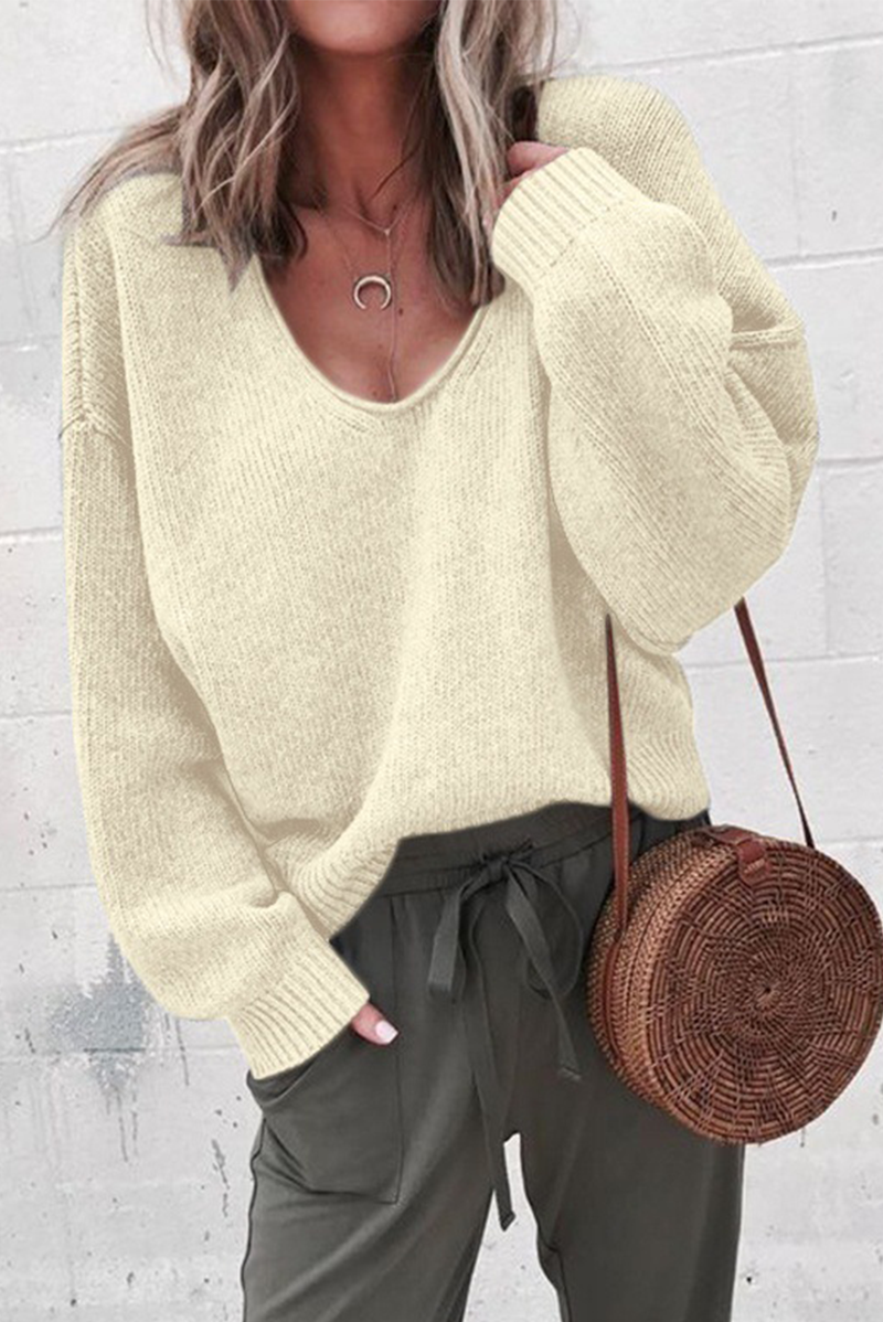 Patchwork U Neck Sweaters(7 Colors)