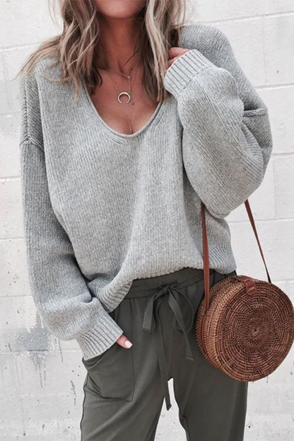 Patchwork U Neck Sweaters(7 Colors)