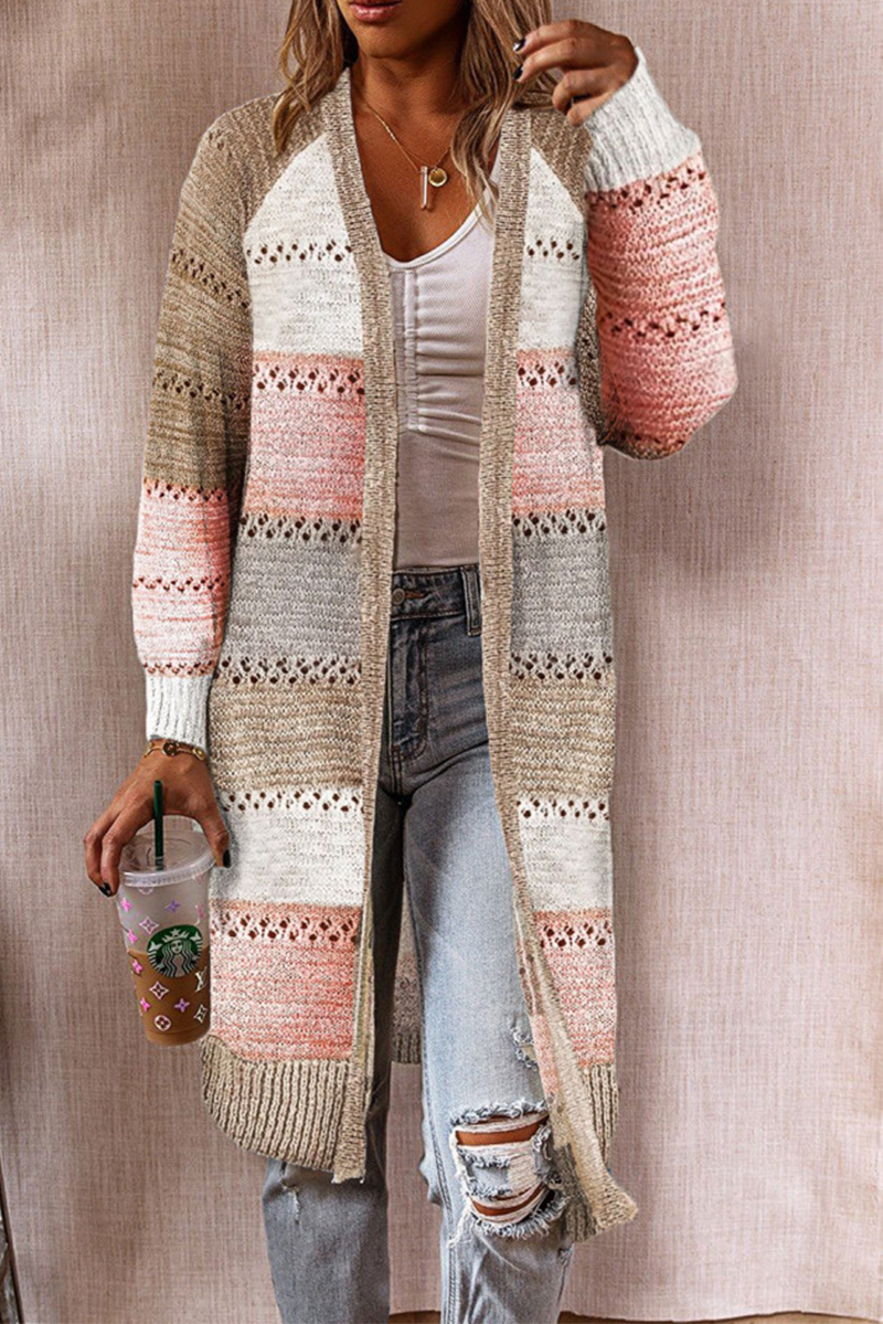 Patchwork Hollowed Out Cardigan(3 Colors)