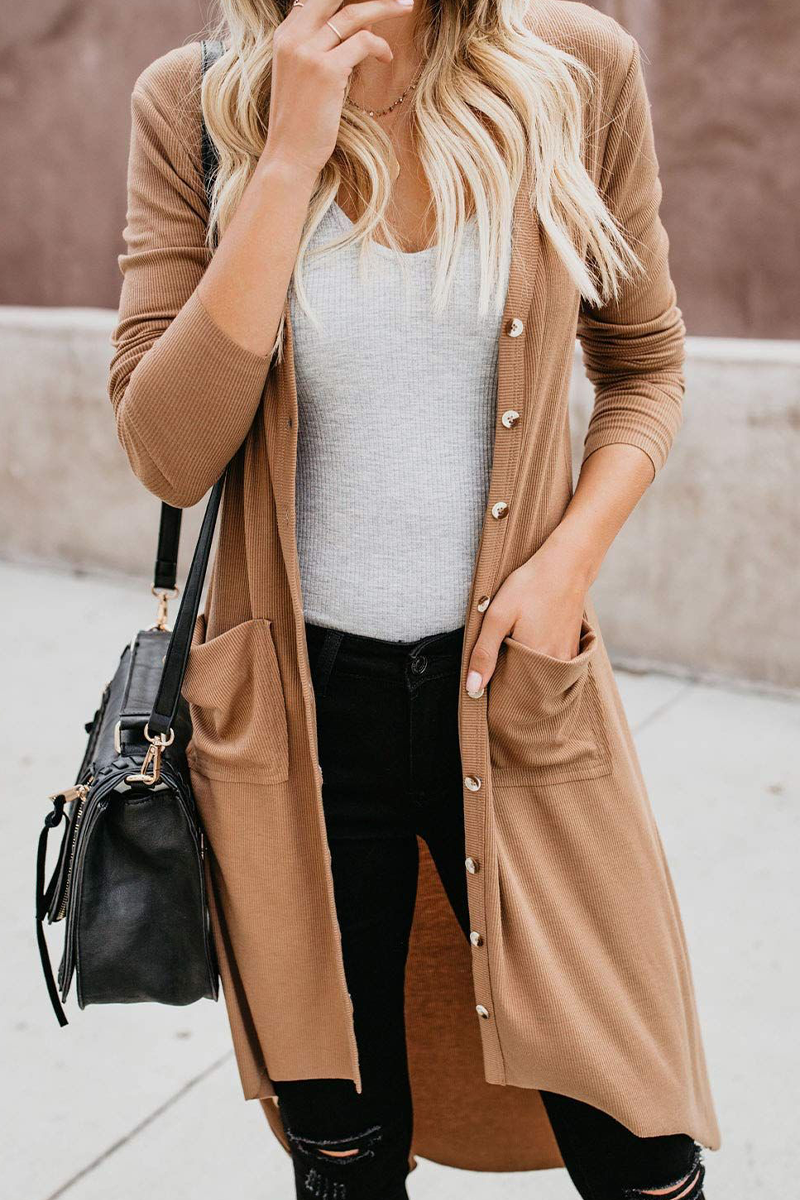 Patchwork Cardigan Collar Outerwear(8 Colors)