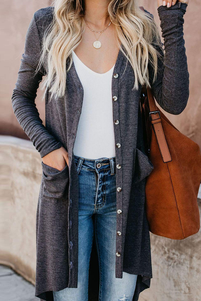 Patchwork Cardigan Collar Outerwear(8 Colors)