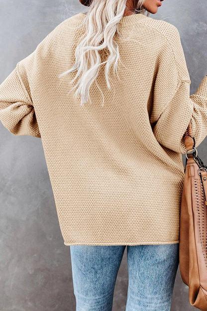 Buckle V Neck Sweaters(4 Colors)