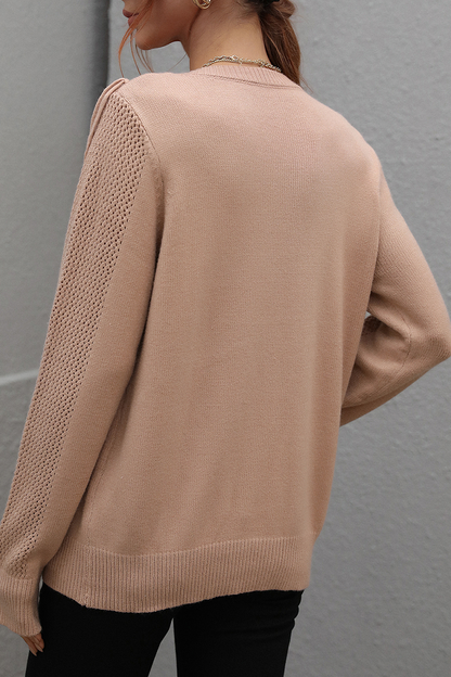 Tassel Patchwork O Neck Sweaters(5 Colors)