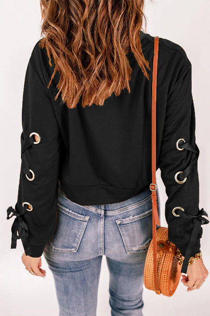 Bandage O Neck Hoodies(4 Colors)