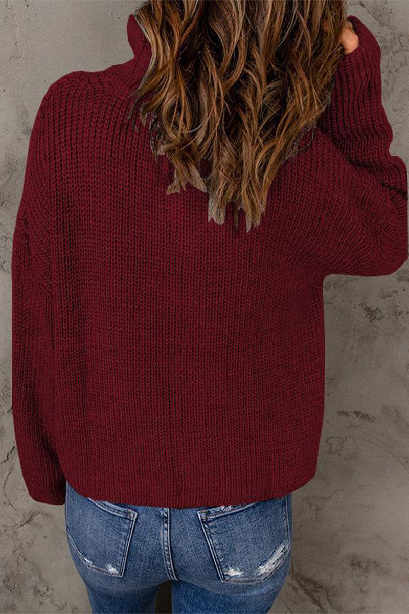 Zipper Zipper Collar Sweaters(8 Colors)