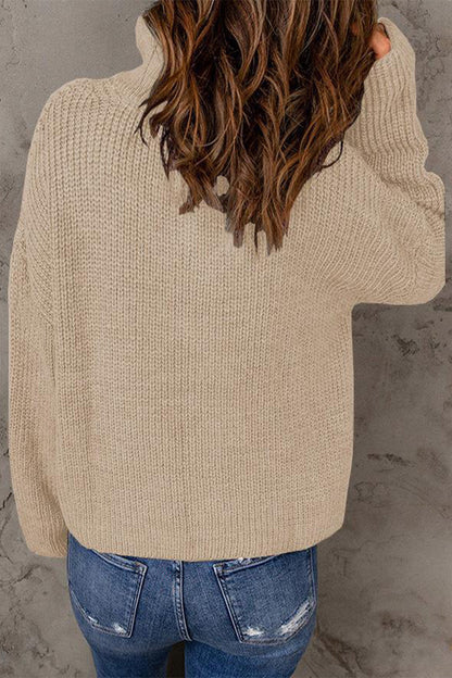 Zipper Zipper Collar Sweaters(8 Colors)