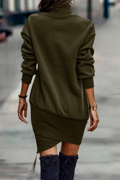 Color Half a Turtleneck One Step Skirt Dresses(5 Colors)