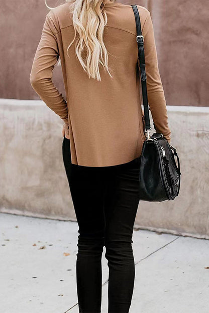 Patchwork Buttons V Neck T-shirts(6 Colors)