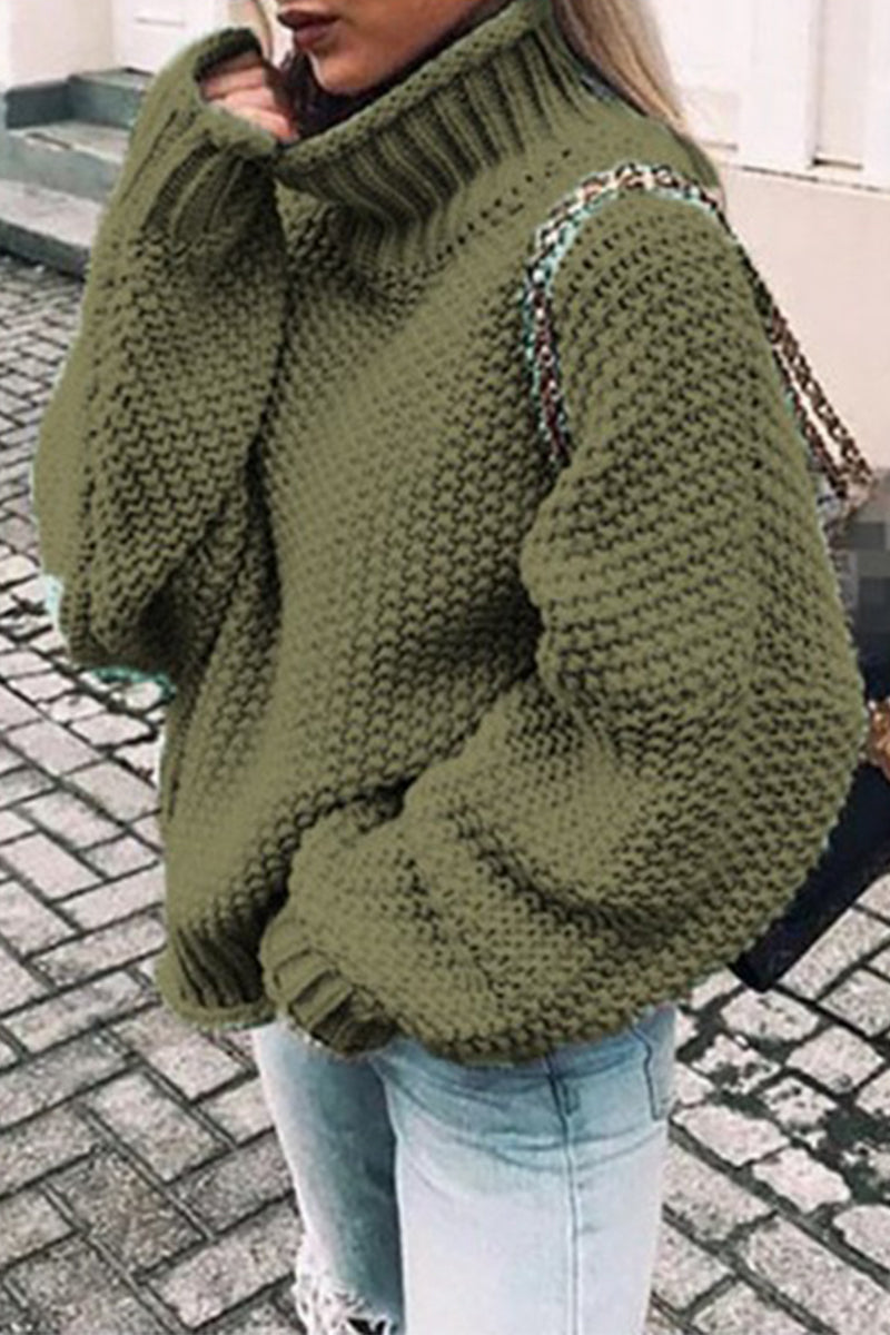 Patchwork Turtleneck Sweaters(14 Colors)