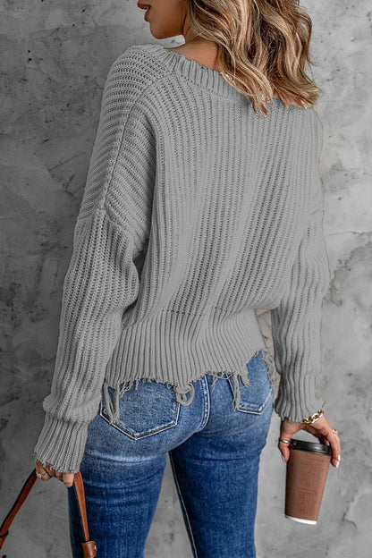 Tassel V Neck Sweaters(8 Colors)