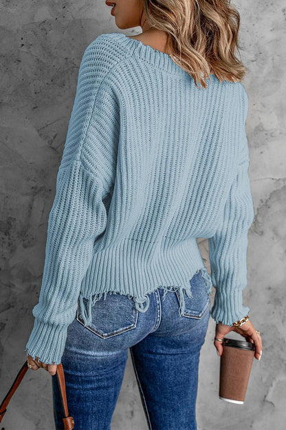 Tassel V Neck Sweaters(8 Colors)