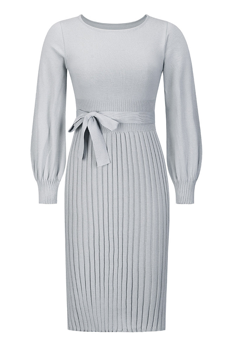 Bandage O Neck One Step Skirt Dresses(4 Colors)