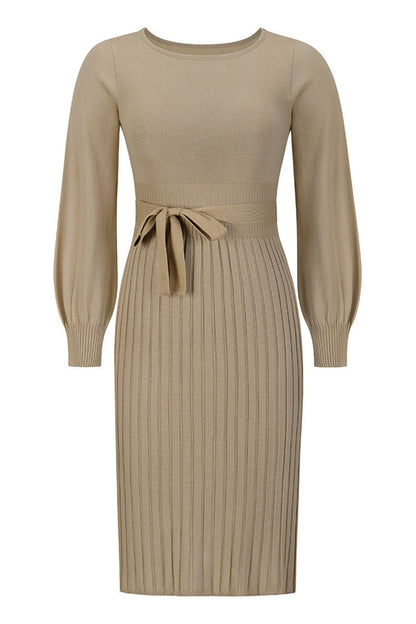 Bandage O Neck One Step Skirt Dresses(4 Colors)