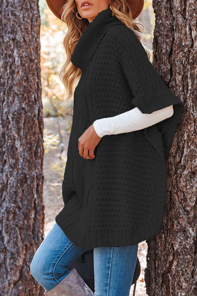 Patchwork Turtleneck Sweaters(3 Colors)