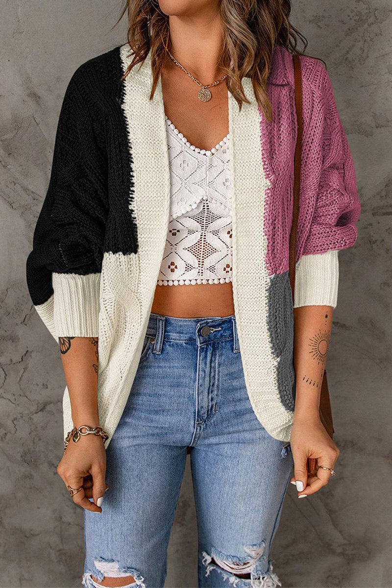 Color Block Contrast Cardigans(8 Colors)