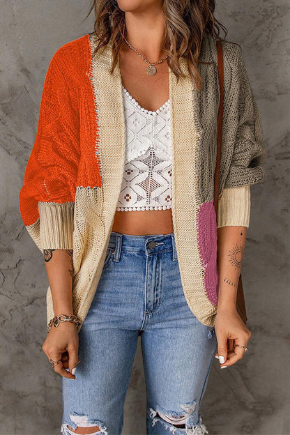 Color Block Contrast Cardigans(8 Colors)