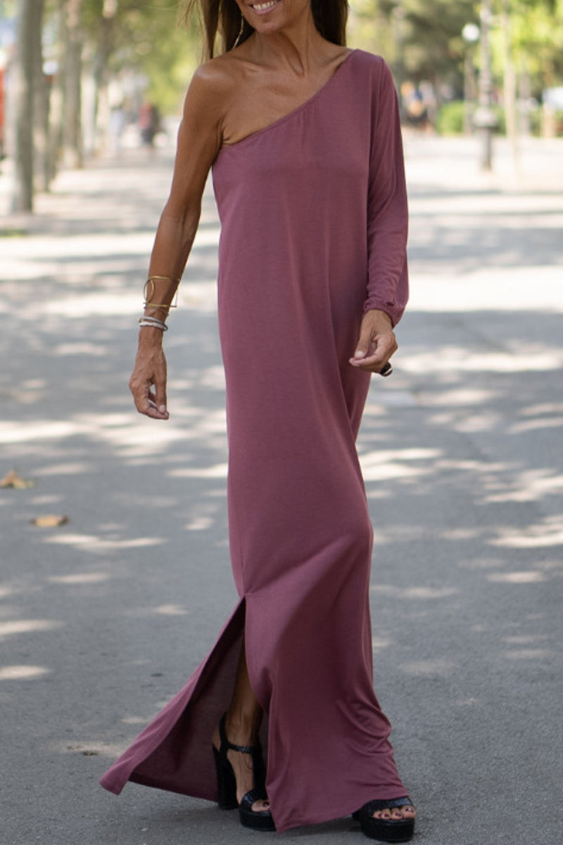 Oblique Collar One Step Skirt Dresses(3 Colors)