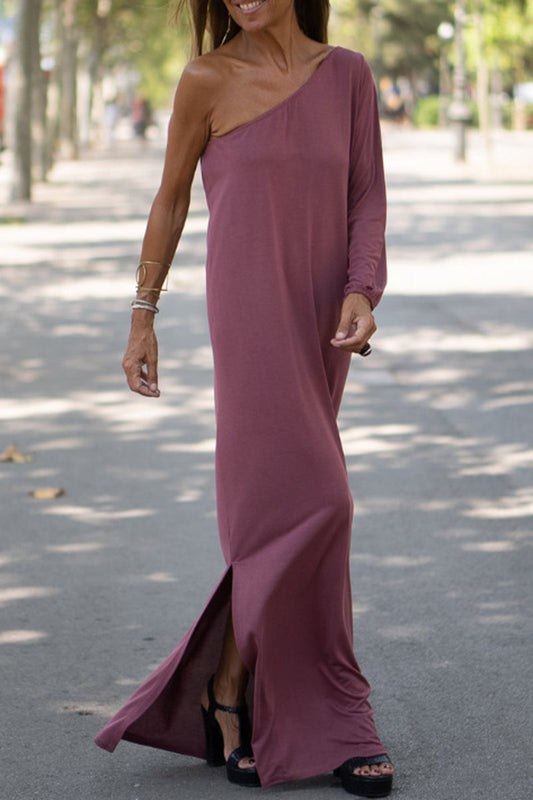 Oblique Collar One Step Skirt Dresses(3 Colors)
