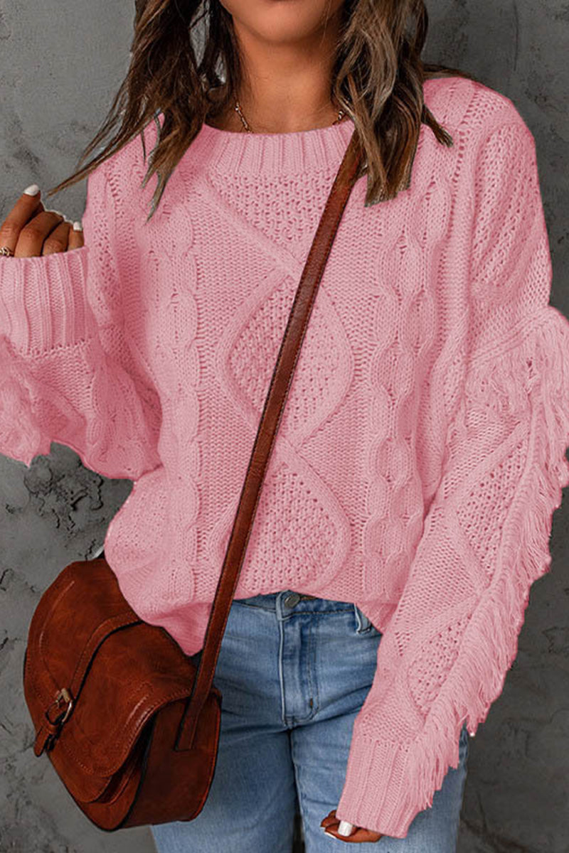 Sweet Tassel O Neck Sweaters(8 Colors)