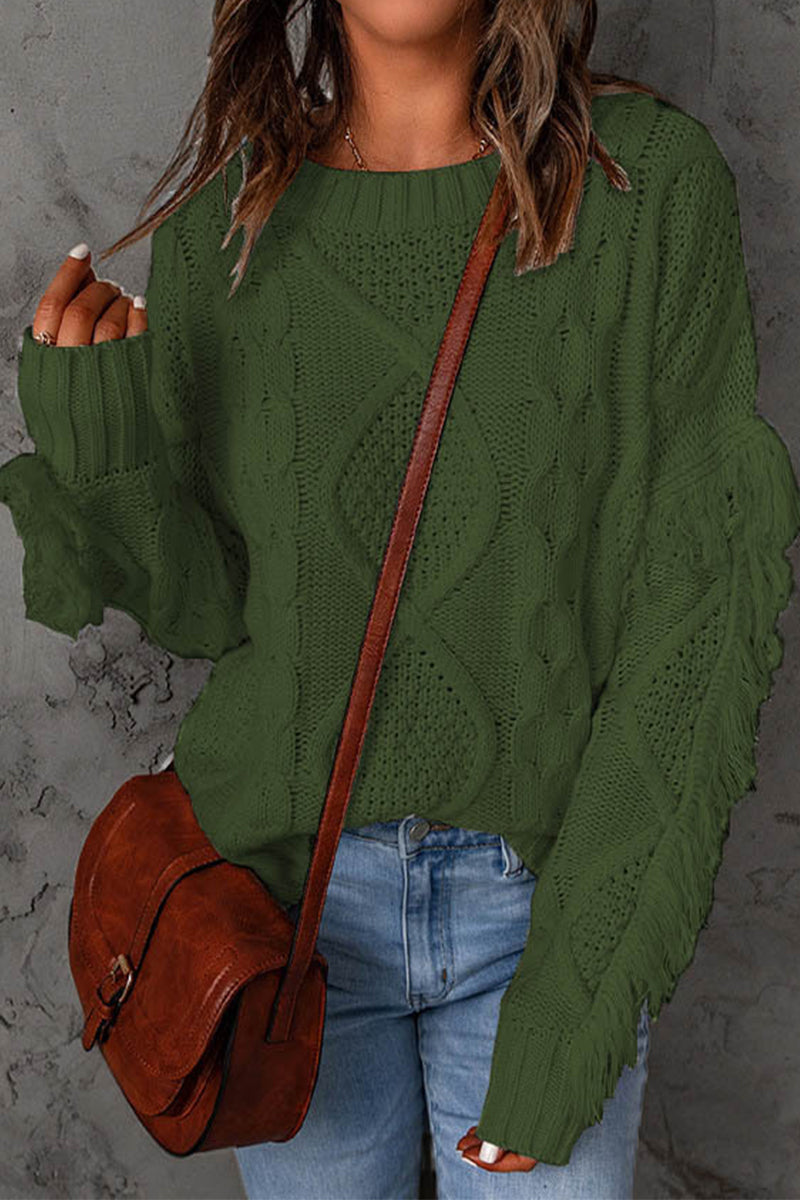 Sweet Tassel O Neck Sweaters(8 Colors)