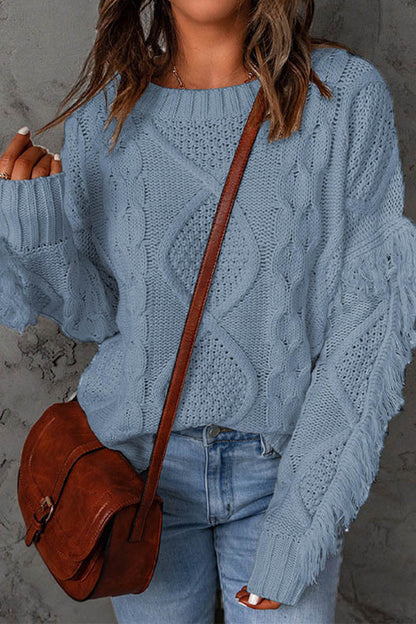 Sweet Tassel O Neck Sweaters(8 Colors)
