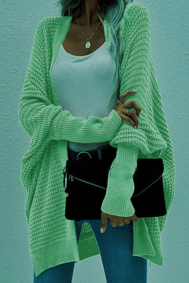Color V Neck Bat Sleeve Cardigans(8 Colors)