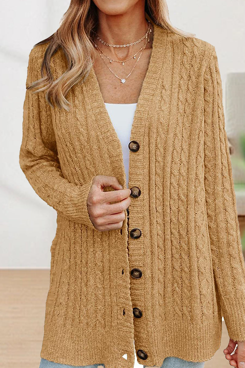 Buttons Color V Neck Cardigans(5 Colors)
