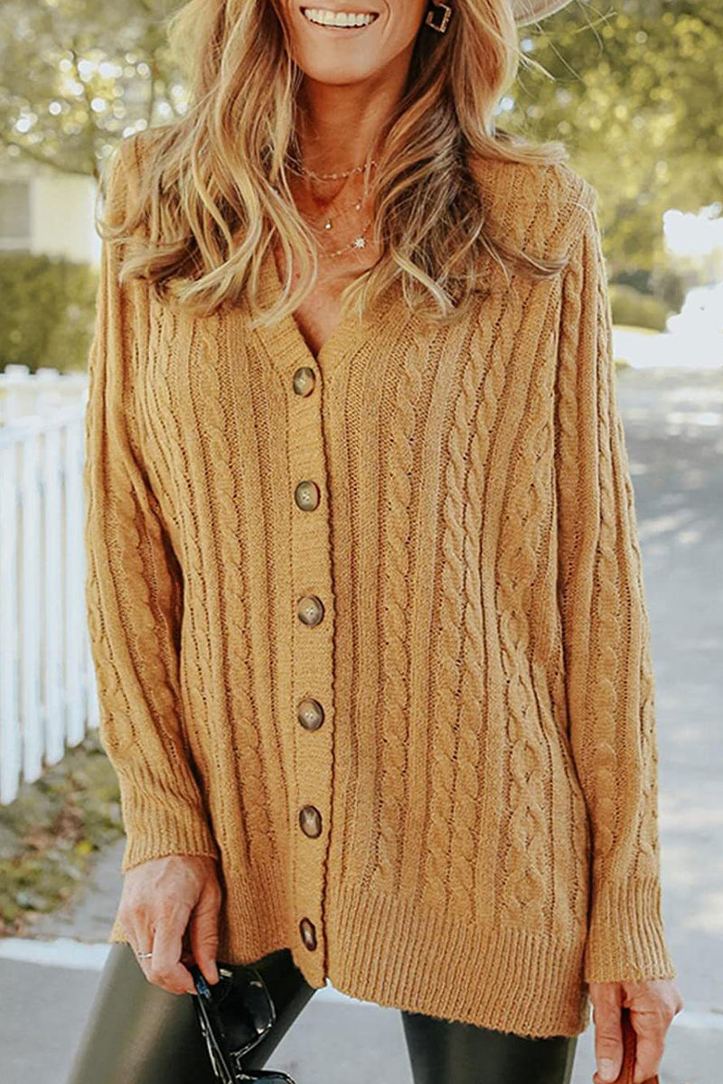 Buttons Color V Neck Cardigans(5 Colors)